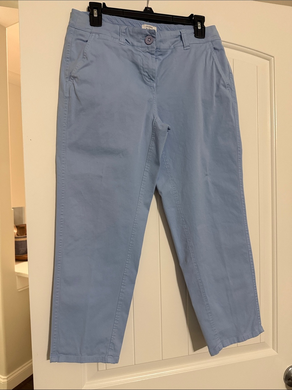 crown & ivy Light Blue Cropped Straight Pants